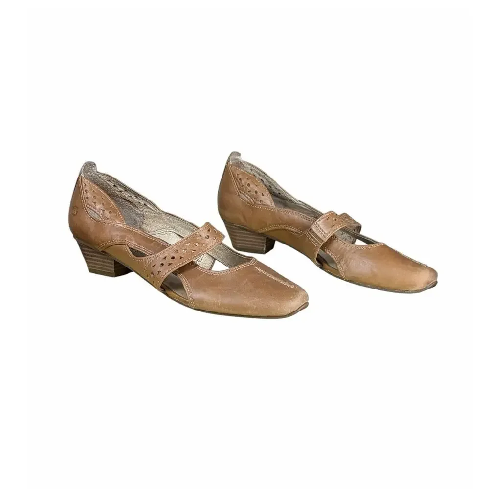 Josef Seibel Tina Tan Leather Mary Jane Pumps Womens EU 37 US 6 Comfort